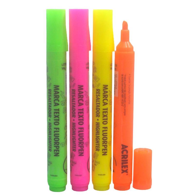 Marca Texto Chanfrado FluorPen Ponta 4mm Acrilex (01unidade)-verde