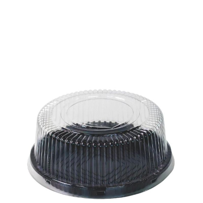 Embalagem P/ Bolo e Torta C/ Tampa Média Ranhurada B 32R Ref. 14176 750gr Preta BWB (100 unidades)