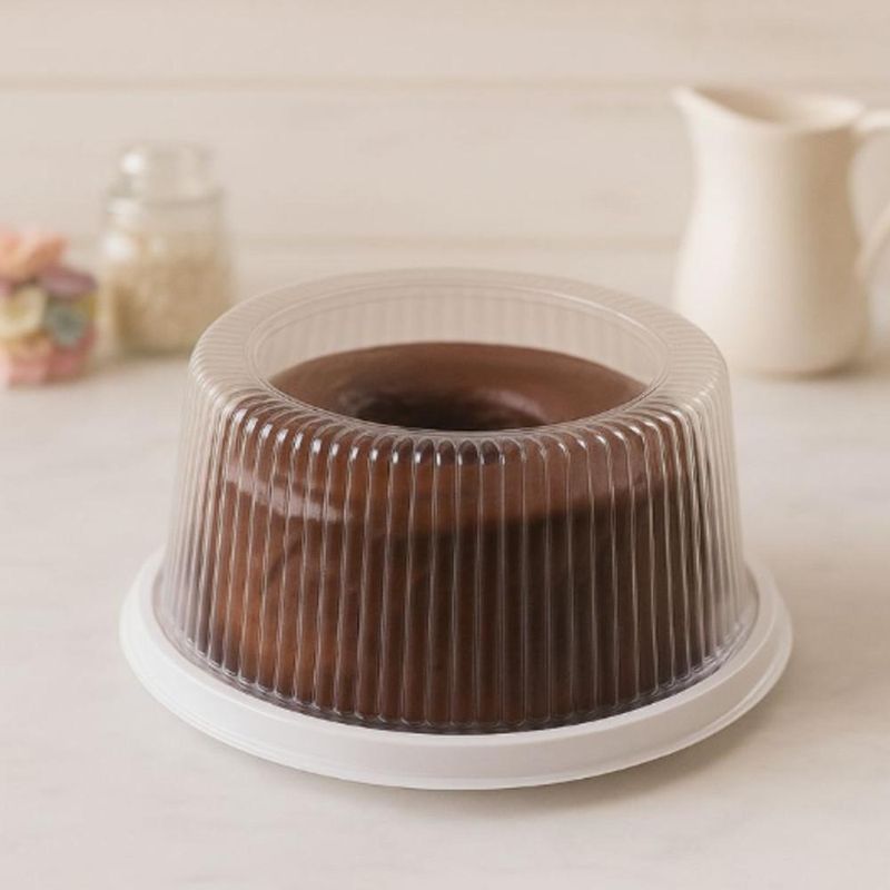 Embalagem P/ Bolo e Torta C/ Tampa Média Ranhurada B 32R Ref. 14176 750gr Branca BWB (100 unidades)