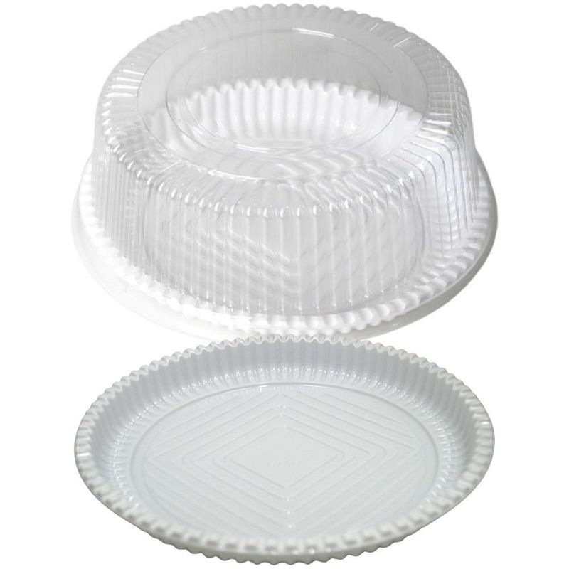 Embalagem P/ Bolo e Torta C/ Tampa Média Ranhurada B 32R Ref. 14176 750gr Branca BWB (100 unidades)