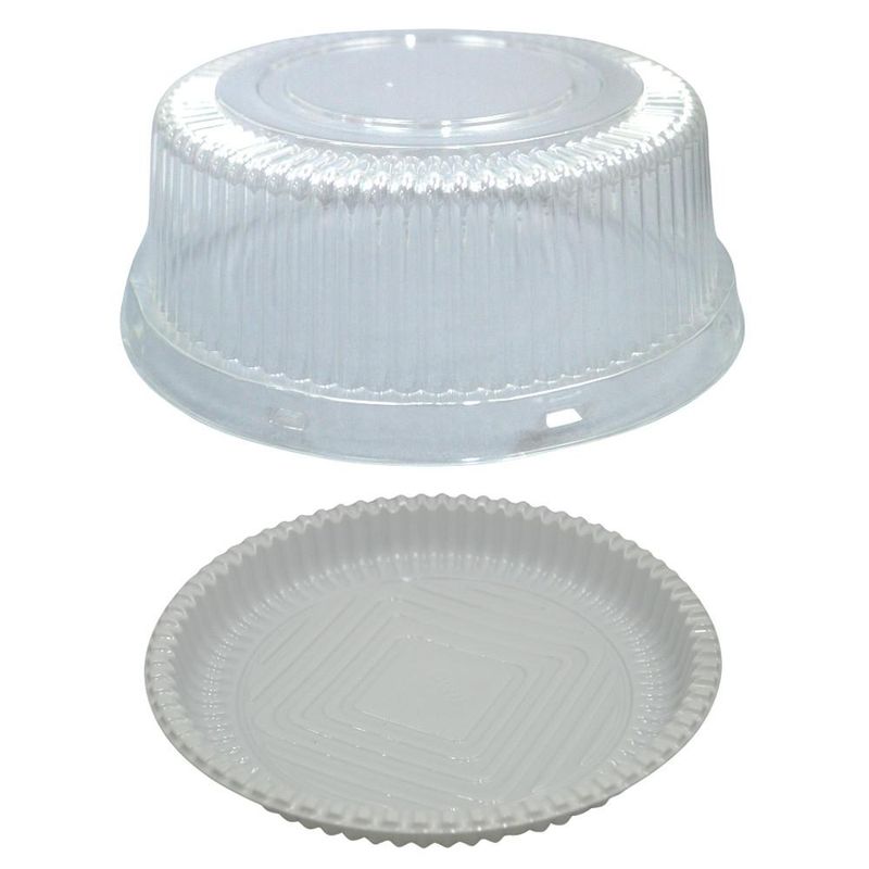 Embalagem P/ Bolo e Torta C/ Tampa Alta Ranhurada B 35RA Ref. 14196 500gr Branca BWB (100 unidades)