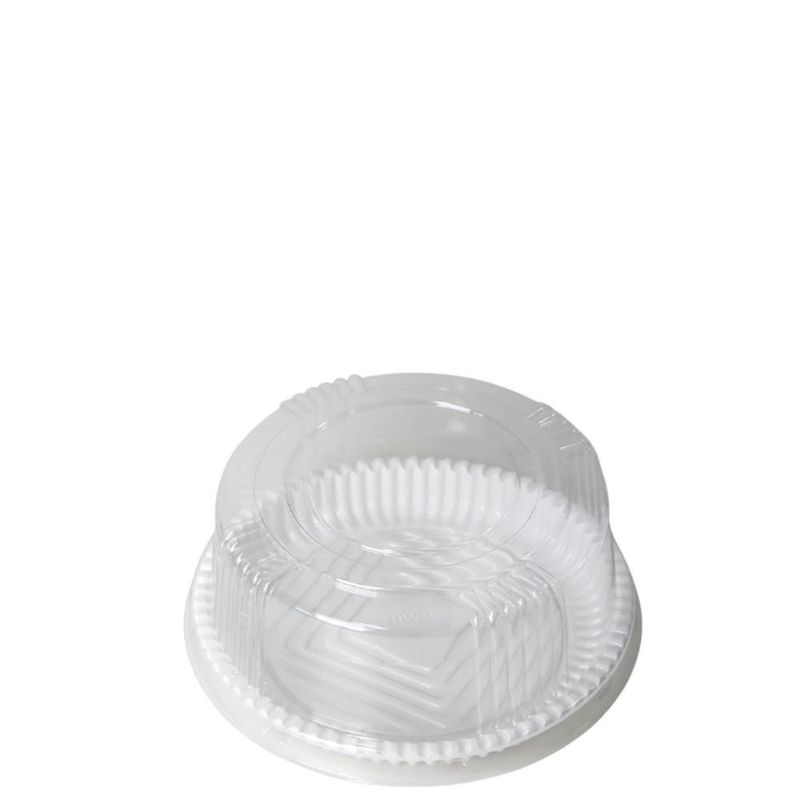 Embalagem P/ Bolo e Torta C/ Tampa Alta Lisa C/ Ranhurada B 35AL Ref. 14202 500gr Branca BWB (100 unidades)
