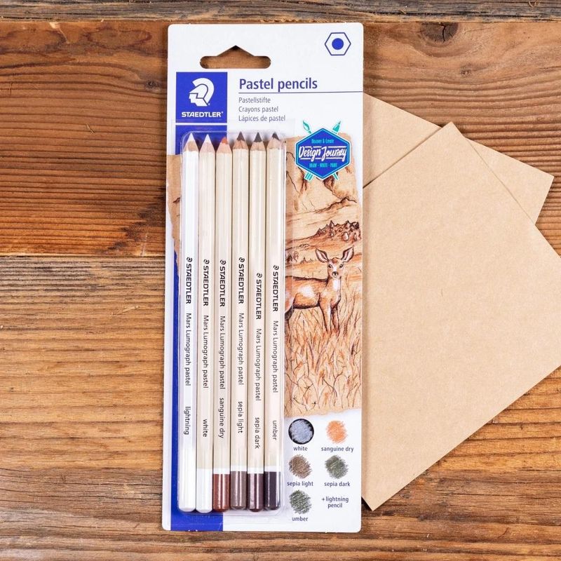 Lápis Pastel Lumograph C/ 6 Cores Design Journey Staedtler (06 unidades)