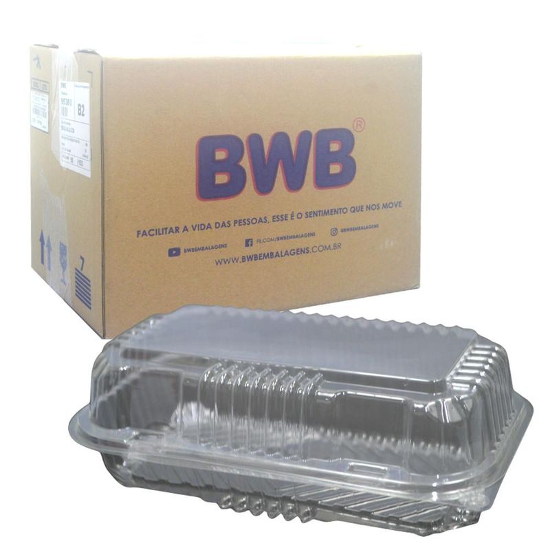 Embalagem Retangular C/ Tampa Articulada Alta B 10 Ref. 14156 BWB (100 unidades)