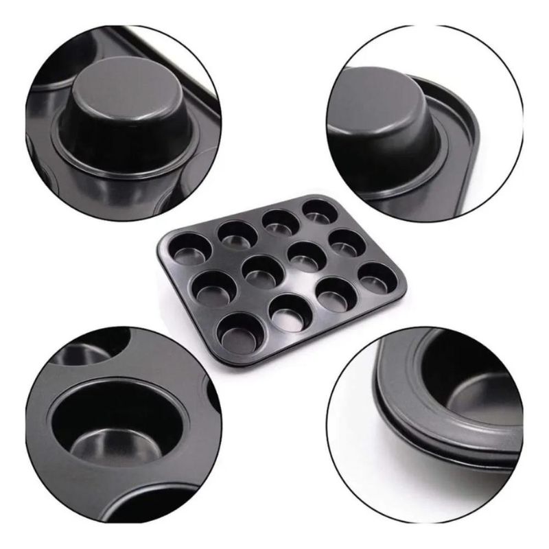 Forma P/ Cupcake de Teflon C/ 12 Cavidades 35x26cm Solrac (01 Unidade)