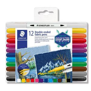Marcador P/ Tecido Dupla Ponta C/ 12 Cores Staedtler (12 unidade)