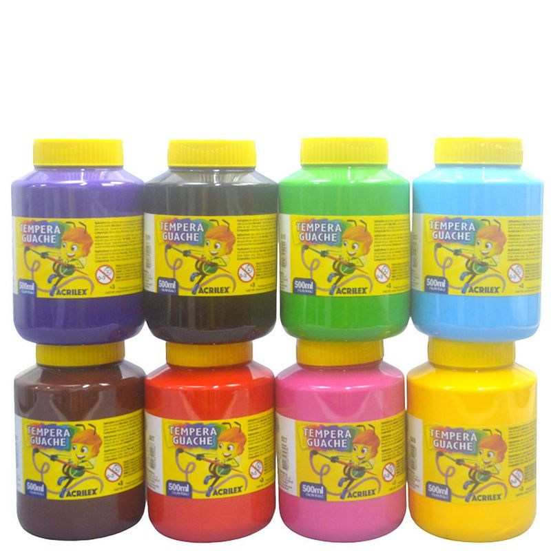 Tinta Tempera Guache 500ml Acrilex (01 unidade)-501-azul turquesa