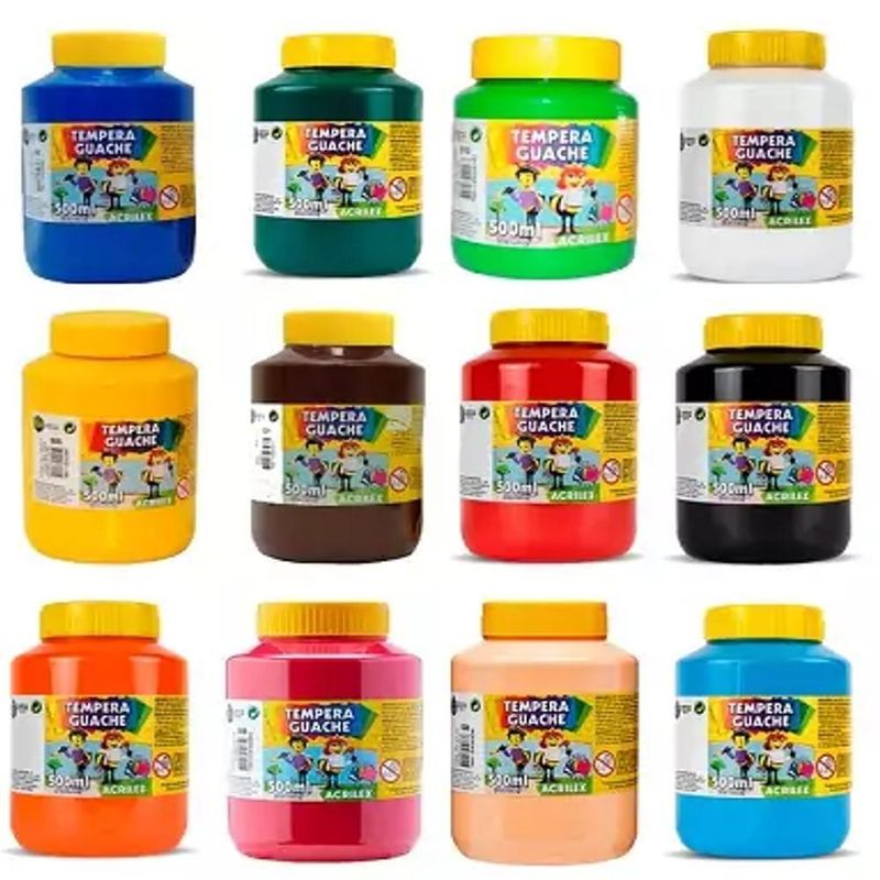 Tinta Tempera Guache 500ml Acrilex (01 unidade)-501-azul turquesa