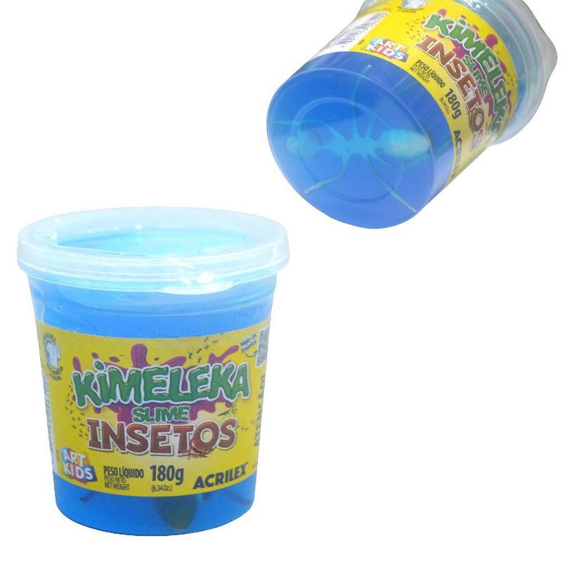 Pote Kimeleka Slime Insetos Azul Formiga Art Kids Acrilex (180 gramas)