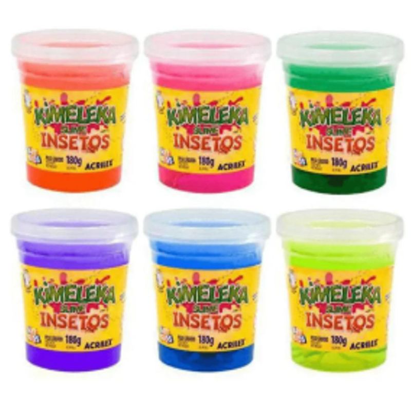 Pote Kimeleka Slime Insetos Azul Formiga Art Kids Acrilex (180 gramas)