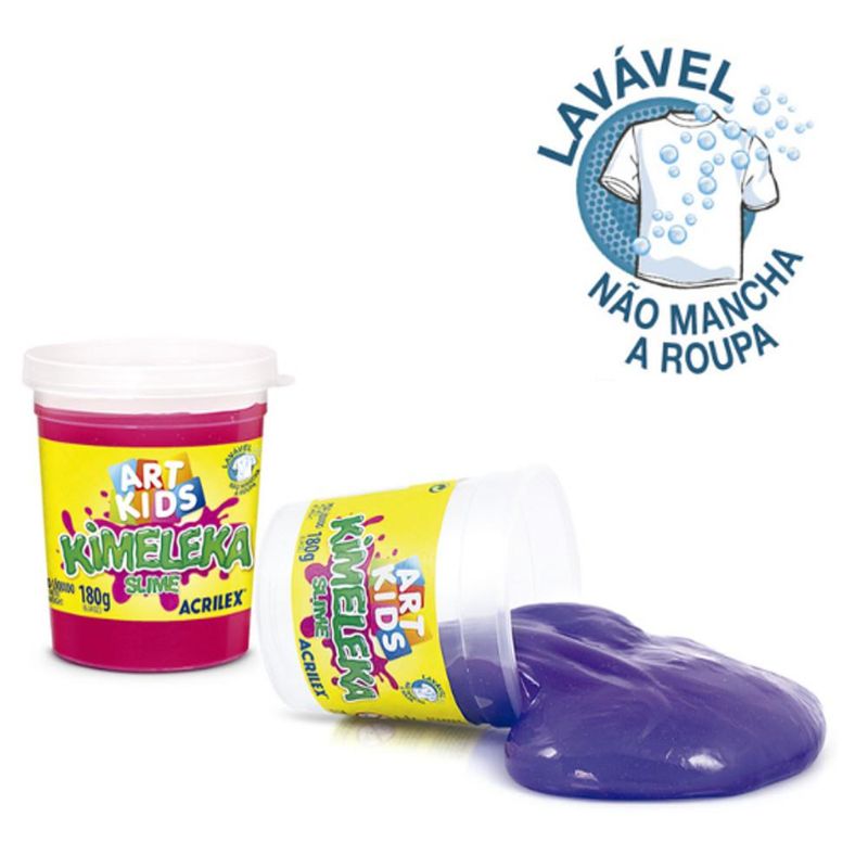 Pote Kimeleka Slime Rosa Art Kids Acrilex (180 gramas)