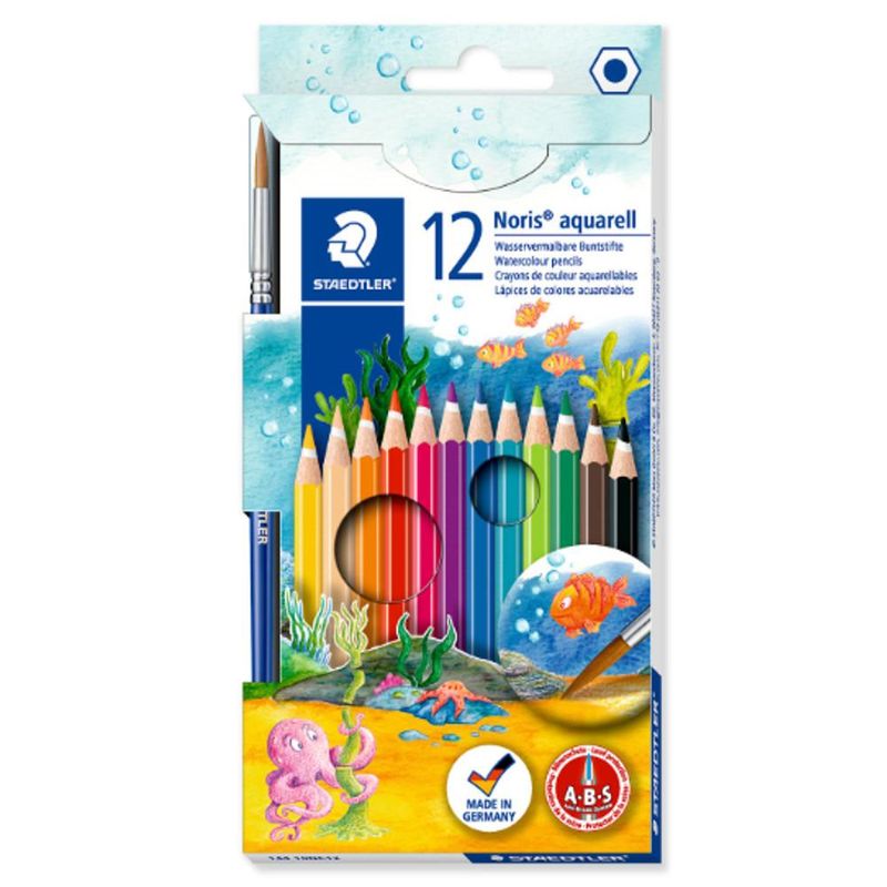 Lápis de Cor Aquarelável Noris C/ 12 Cores Ref. 144 10NC12 + 1 Pincel Staedtler (13 unidades)