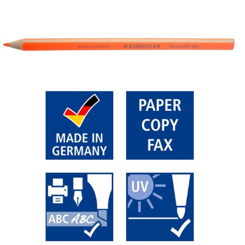 Lápis Marca Texto Triangular Textsurfer Dry Ref. 128 64 Laranja Staedtler (01 unidade)