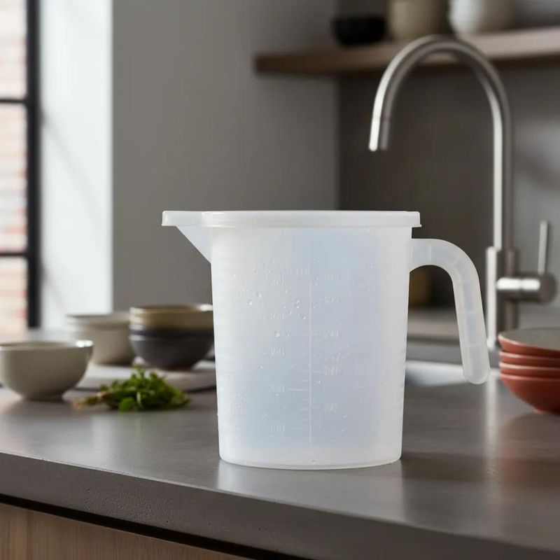 Jarra Graduada Plástica C/ Alça Tampa 500 ML Ref.: 002 Solrac (01 unidade)