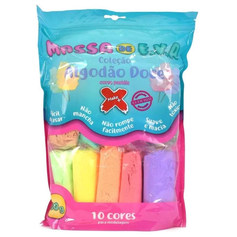 Massa De EVA 10 Cores Pastel Ref.: 13078 250g Make+ (01 unidade)