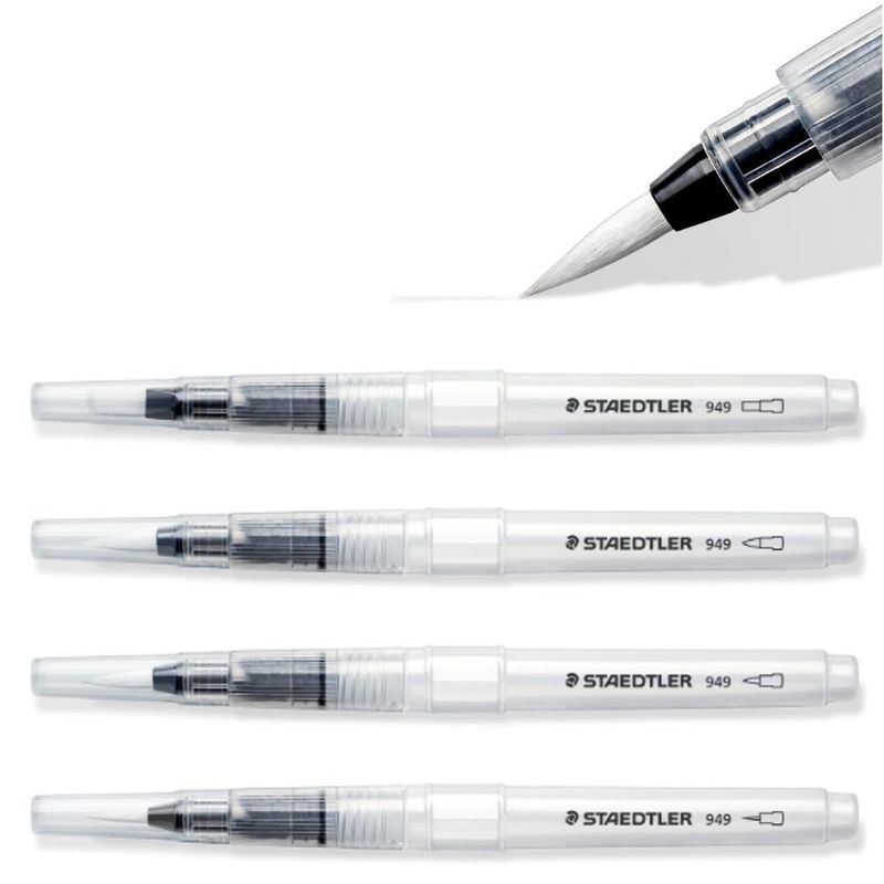 Pincel  P/ Aquarela C/ Reservatório de Água Ref. 949 Staedtler (04 unidades)
