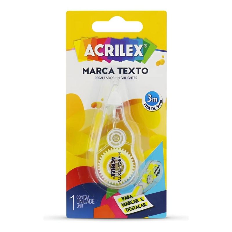 Marca Texto em Fita Amarela 3mx5mm Acrilex (01 unidade)