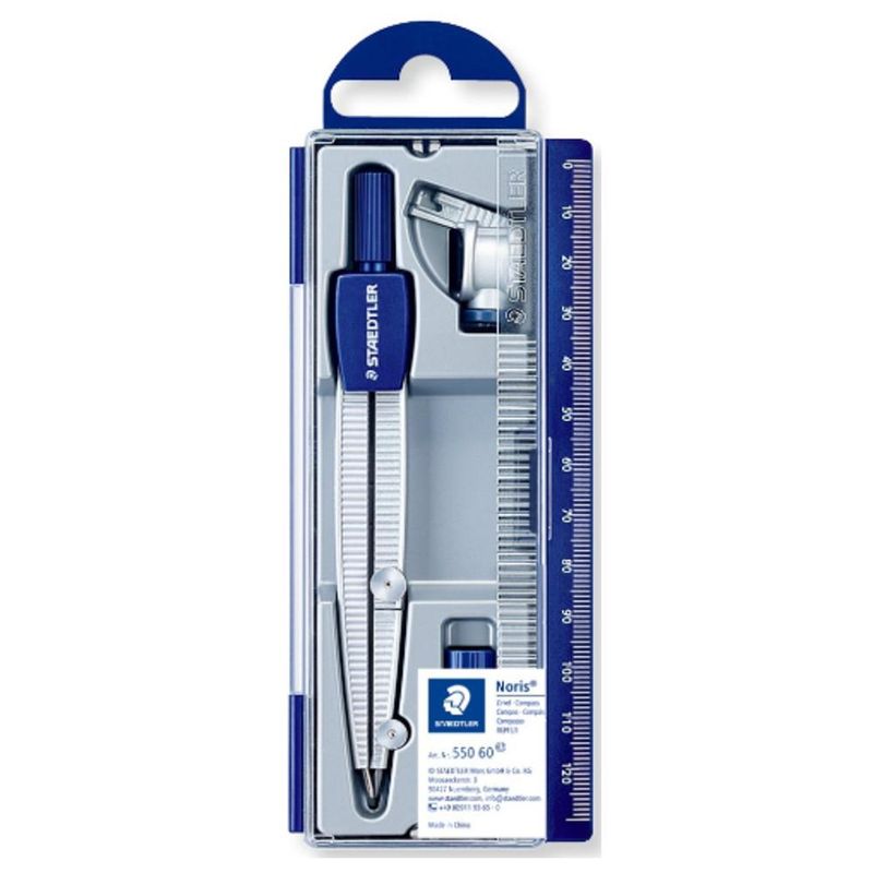 Compasso Escolar C/ Adaptador Universal Noris Ref. 550-60 Staedtler (03 peças)
