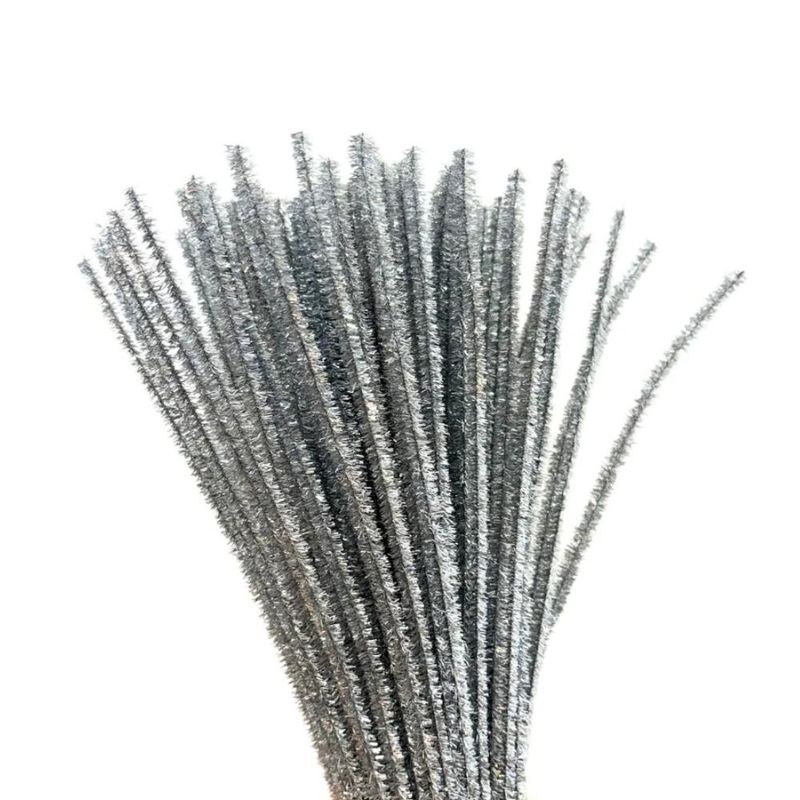 Haste de Chenille Prata Ref: BY-0022MPRA Art Lille (100 unidades)