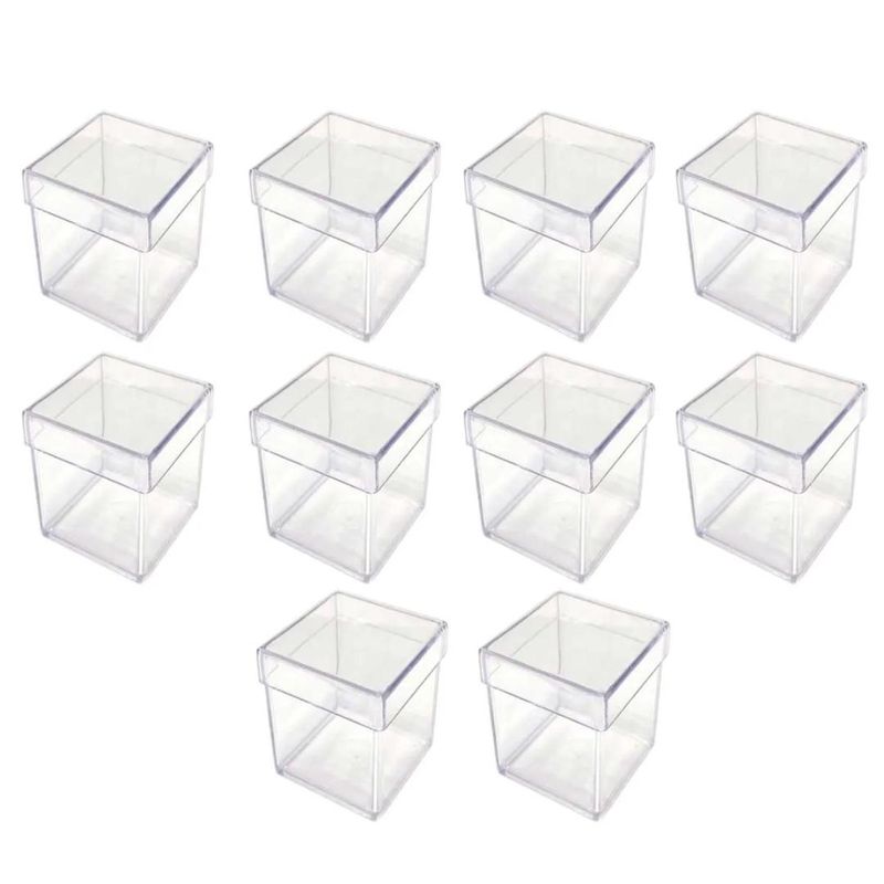 Caixa Acrílica 4x4x4 C/ Tampa Transparente Ref. 4022028 Grupo Mirandinha (10 unidades)