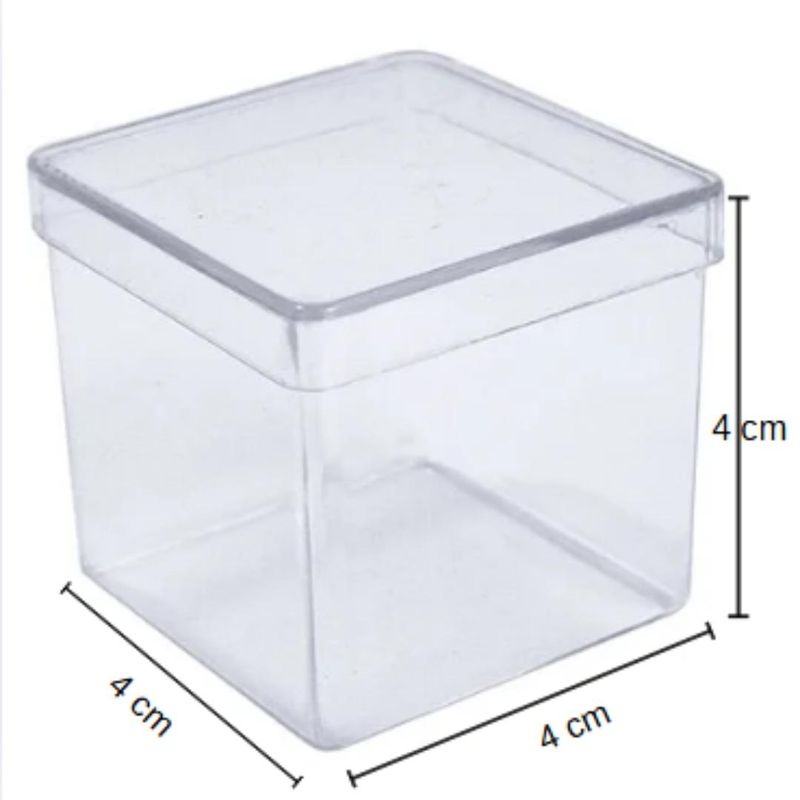 Caixa Acrílica 4x4x4 C/ Tampa Transparente Ref. 4022028 Grupo Mirandinha (10 unidades)