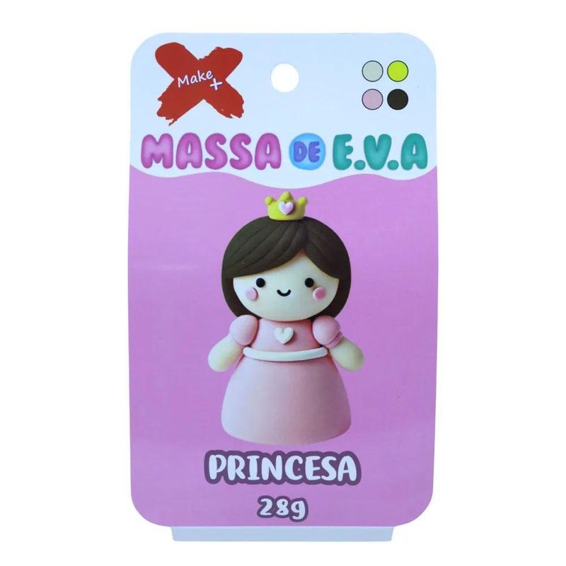 Massa De EVA 28 G Pote C/ 4 Cores Princesa Ref.: 13064 Make+