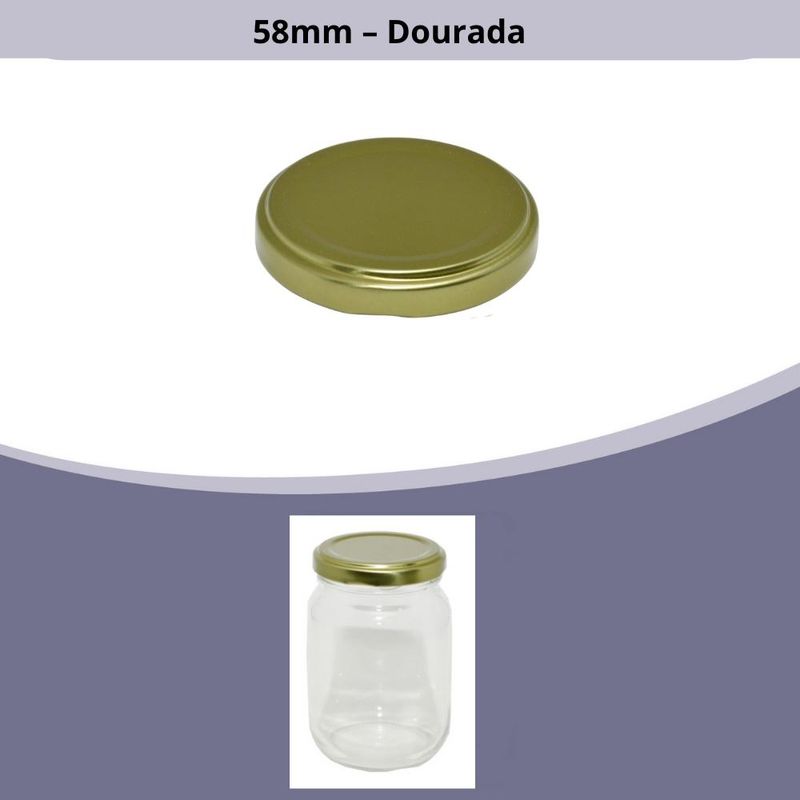 Tampa Metálica 58mm Dourada (01 unidade)