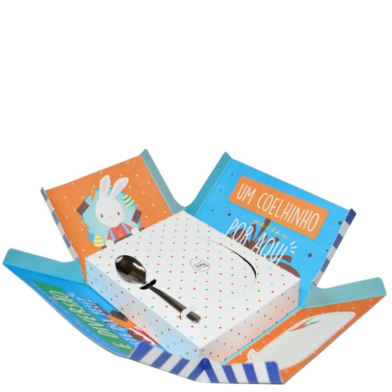 Caixa Surpresa Ovo de Colher 350g Brilho de Páscoa Azul Ref. 13003882 Cromus (01UND)