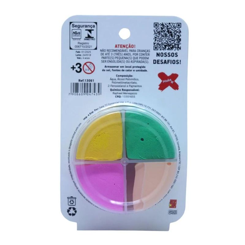 Massa De EVA C/ 4 Cores Sereia Ref.: 13061 28g Make+ (01 unidade)