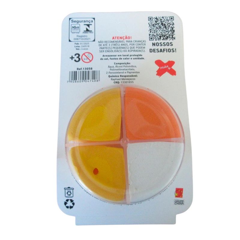 Massa De EVA C/ 4 Cores Leão Ref.: 13058 28g Make+ (01 unidade)