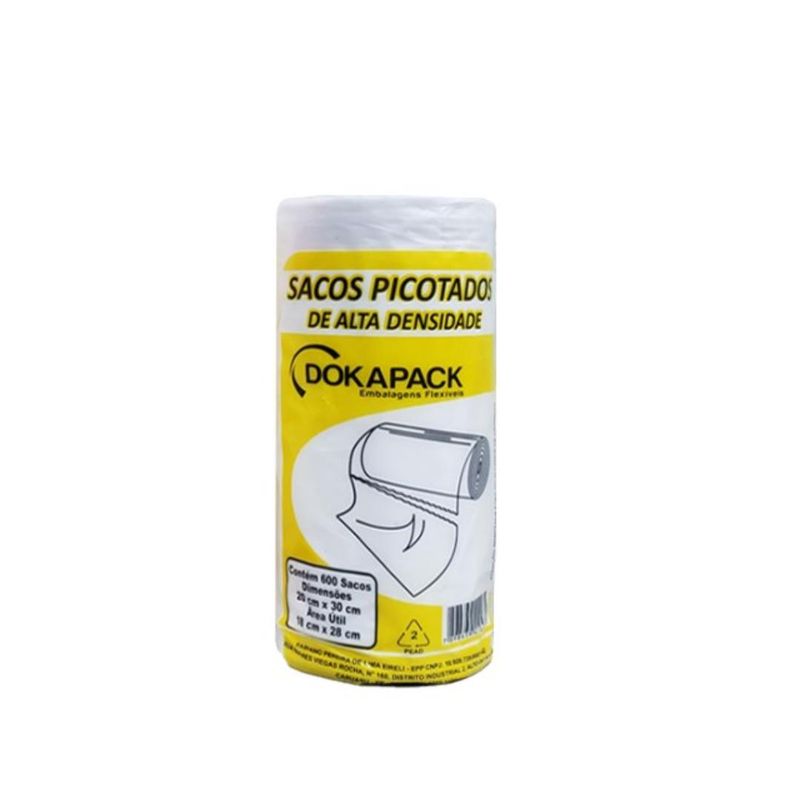 Sacos Picotados de Alta Densidade Reto 20x30cm Dokapack (600 sacos)
