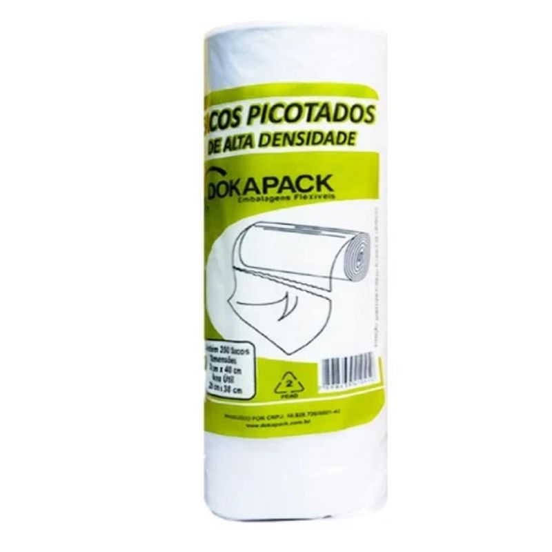 Sacos Picotados de Alta Densidade Reto 30x40cm Dokapack (350 sacos)