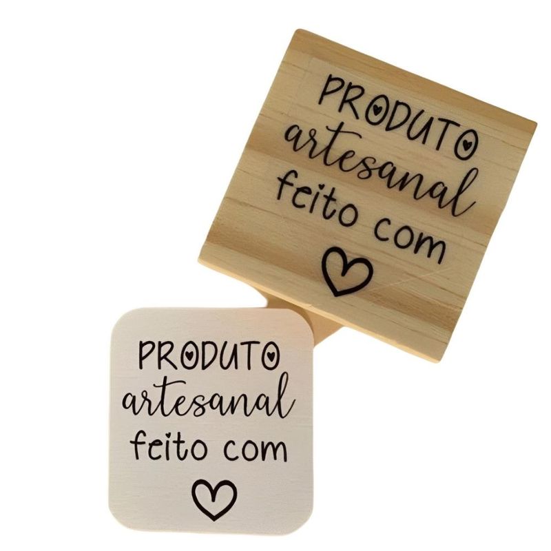 Carimbo P/ Artesanato Produto Artesanal Feito C/ Coração Os Carimbeiros (01 unidade)