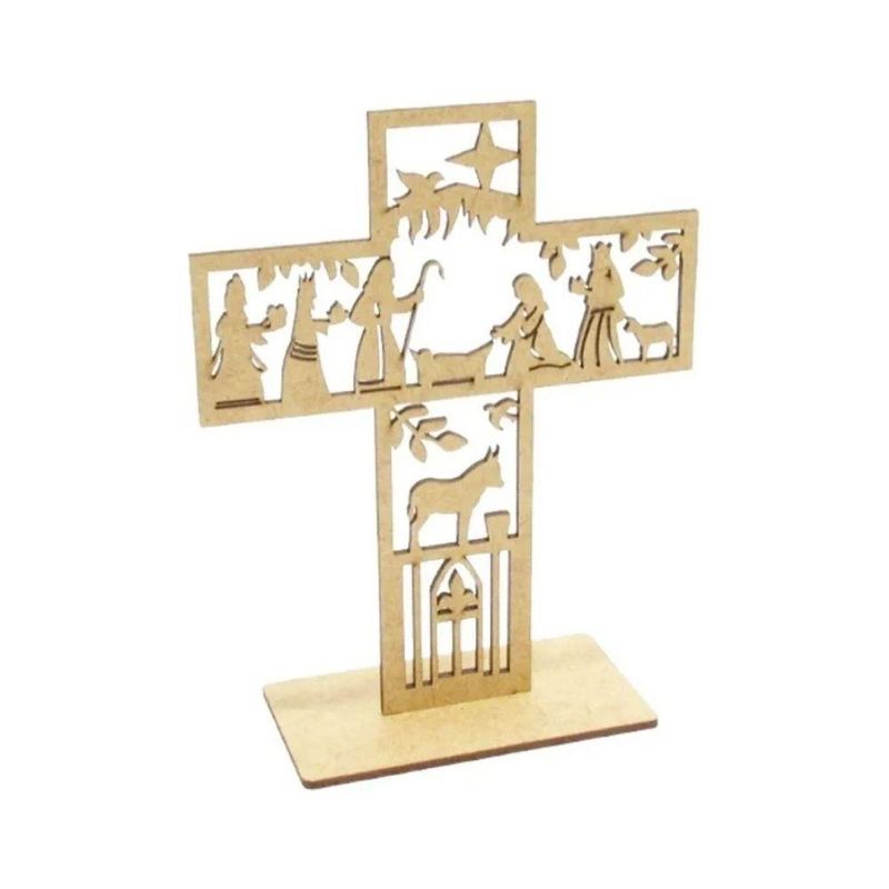 Cruz Presépio em MDF 20,7x16,5 Ref.: LJ475 LJ Artesanatos (01 unidade)