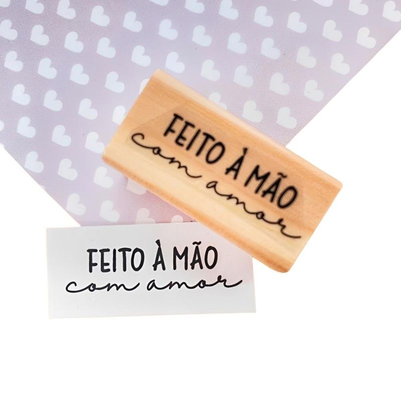 Carimbo P/ Artesanato Feito à Mão C/ Amor Os Carimbeiros (01 unidade)