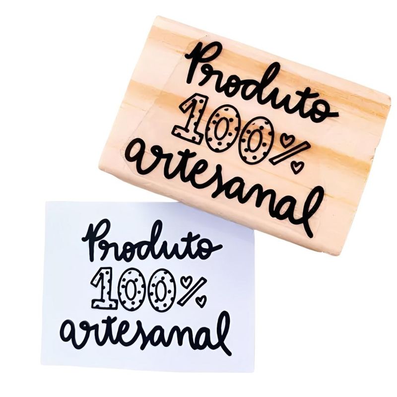 Carimbo P/ Artesanato Produto 100% Artesanal Os Carimbeiros (01 unidade)