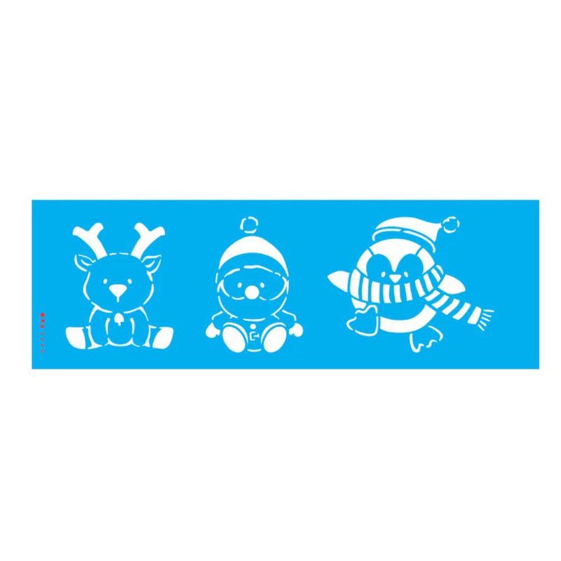Stencil Simples Bonecos Natalinos 10x30 Ref.: OPA3699 Opa Criando Arte (01 unidade)