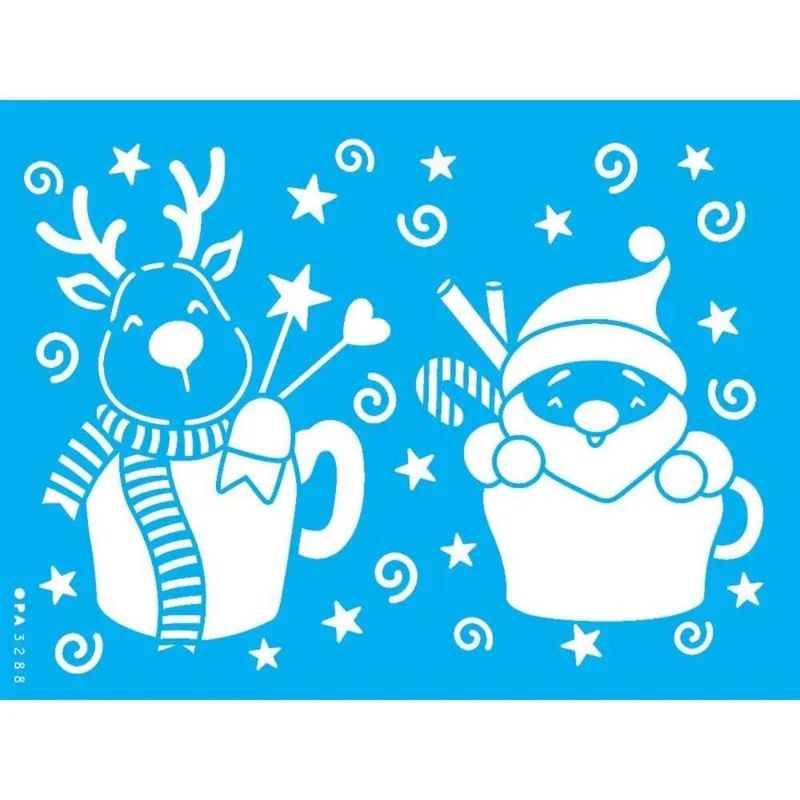 Stencil Simples Natal Na Caneca 15x20 Ref.: OPA3288 Opa Criando Arte (01 unidade)