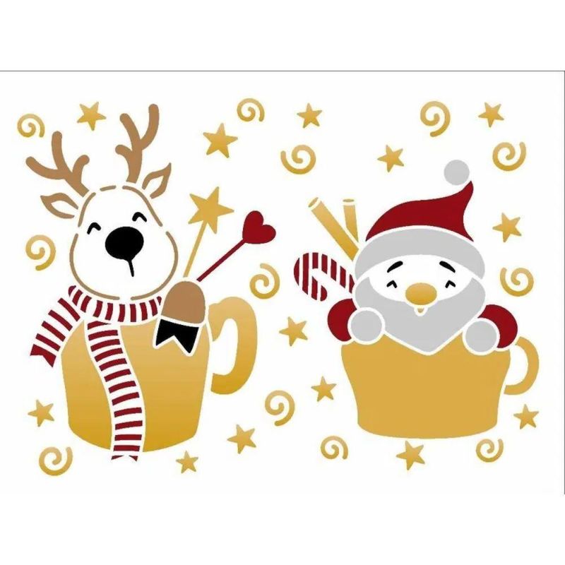 Stencil Simples Natal Na Caneca 15x20 Ref.: OPA3288 Opa Criando Arte (01 unidade)