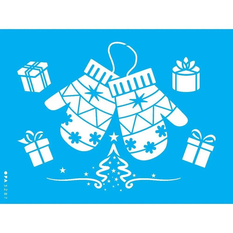 Stencil Simples Luvas Natalinas 15x20 Ref.: OPA3287 Opa Criando Arte (01 unidade)
