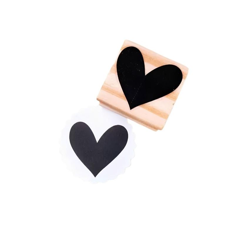 Carimbo P/ Artesanato Coração Grande Os Carimbeiros (01 unidade)