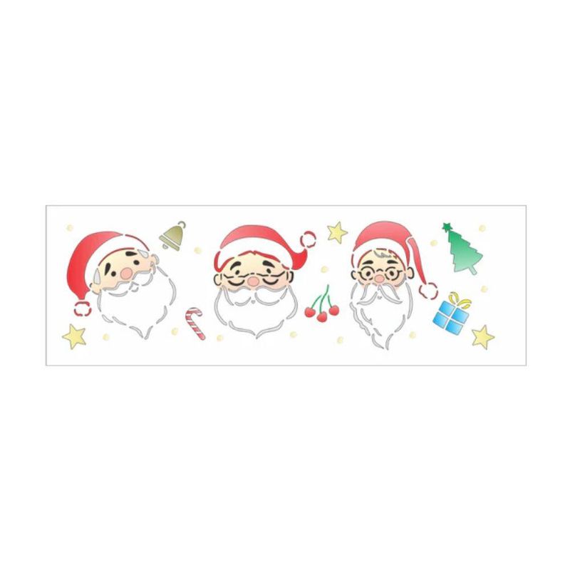 Stencil Simples Infantil Trio Papai Noel 10x30 Ref.: OPA3700 Opa Criando Arte (01 unidade)