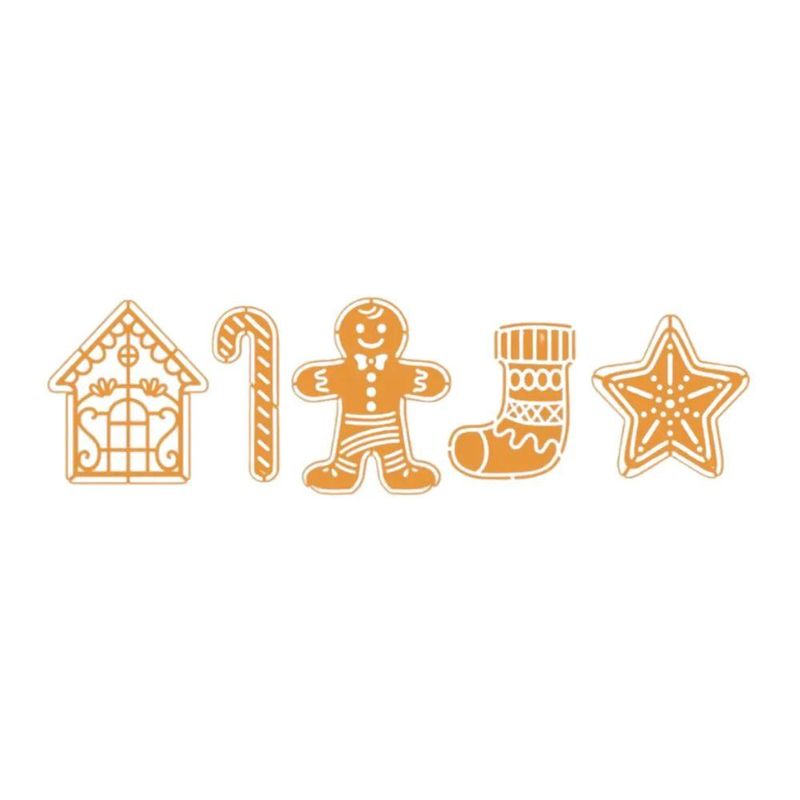 Stencil Simples Biscoitos Natalinos 10x30 Ref.: OPA3698 Opa Criando Arte (01 unidade)