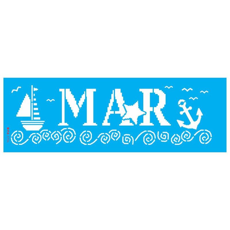 Stencil Simples Ponto Cruz Náutico 10x30 Ref.: OPA3704 Opa Criando Arte (01 unidade)