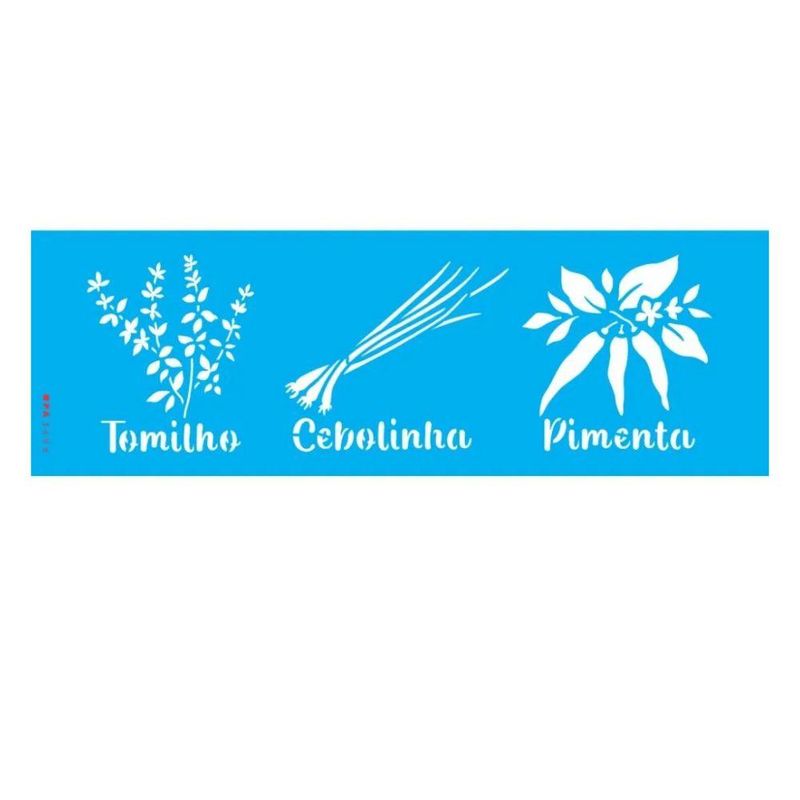 Stencil Simples Feirinha Temperos 10x30 Ref.: OPA3696 Opa Criando Arte (01 unidade)