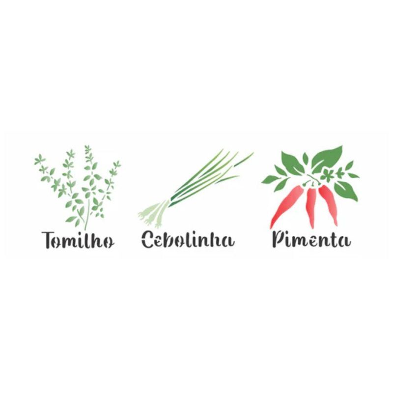 Stencil Simples Feirinha Temperos 10x30 Ref.: OPA3696 Opa Criando Arte (01 unidade)