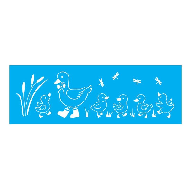Stencil Simples Infantil Patinhos 10x30 Ref.: OPA3691 Opa Criando Arte (01 unidade)