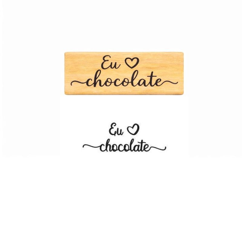 Carimbo P/ Artesanato Eu Amo Chocolate Os Carimbeiros (01 unidade)