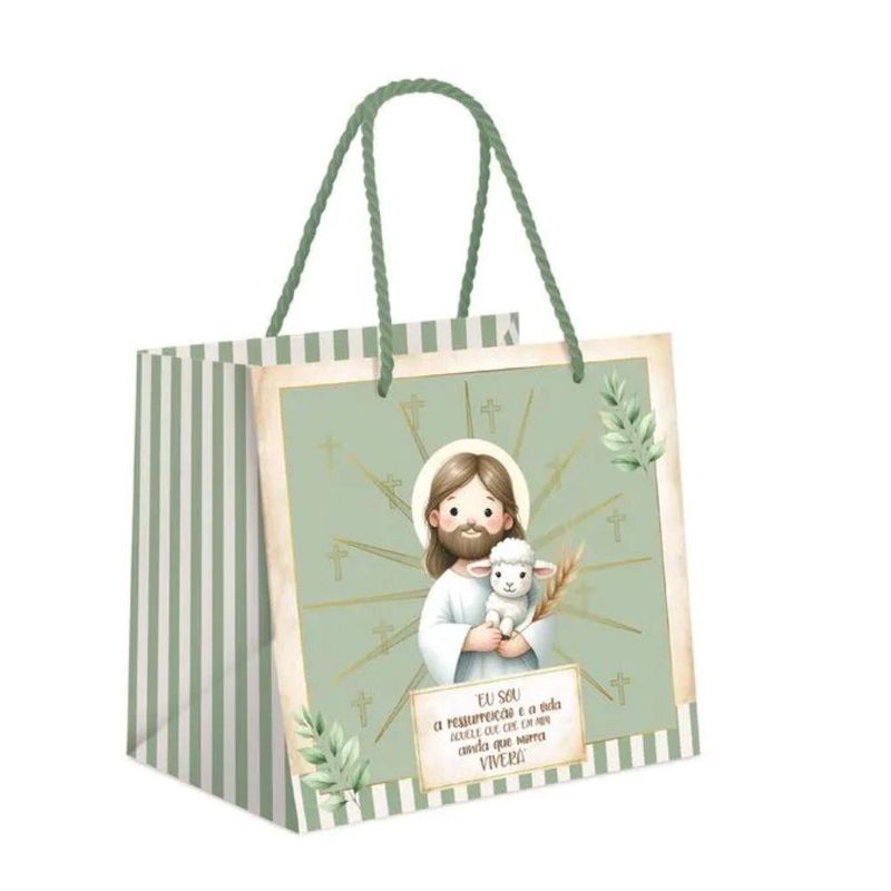 Sacola Premium Ovo Ressurreição M 30x26x14cm Ref.: 19001283 Cromus (01 unidade)