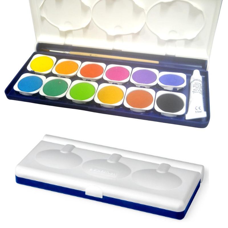 Caixa de Pintura Aquarela Noris 12 Cores 28mm C/ Pincel e Bisnaga Ref. 888 Staedtler (14 unidades)